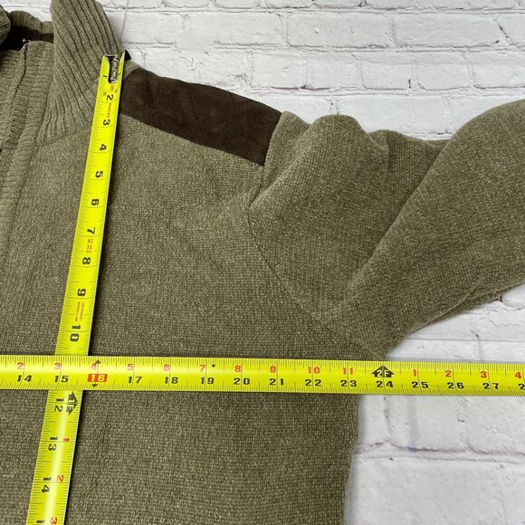 Sak Fifth Avenue Men Full Zip Sweater Jacket Size Medium Elbow Patch M238 -26 - Picture 4 of 16